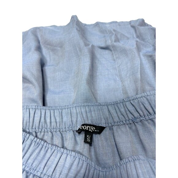 Women's Long Flowy Maxi Skirt Blue Denim Like Size XL, New w/ Elastic Waistband - Picture 6 of 9